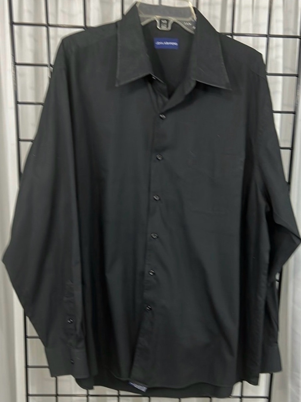 John Ashford Black Men's Long-Sleeve Dress Shirt